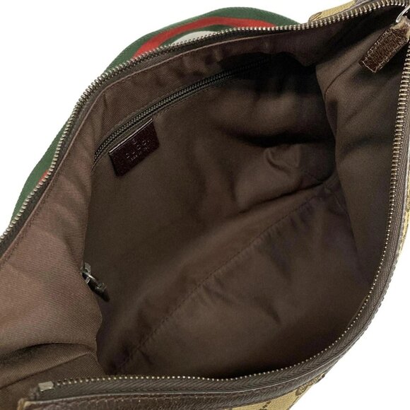 GUCCI GG Pattern, Shelly (Web) 181092 Beige Dark Brown Jacquard Leather - Picture 6 of 11